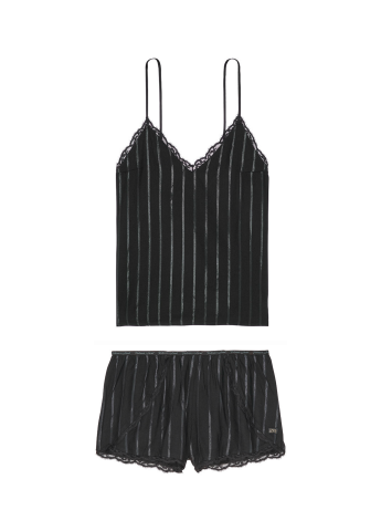 Черная всесезон пижама (топ, шорты) майка + шорты Victoria's Secret