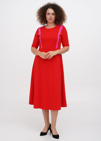 Красное кэжуал платье клеш Boden однотонное