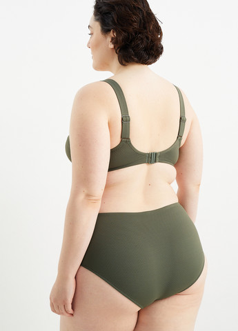 Оливковые (хаки) купальные трусики-плавки однотонные C&A