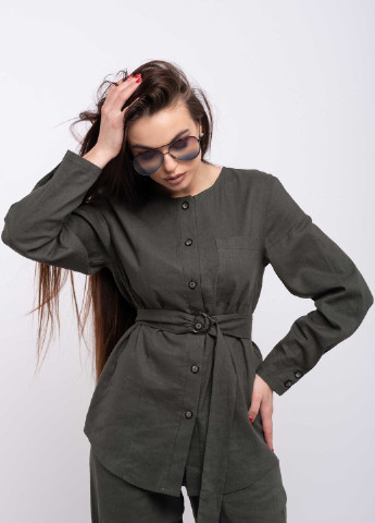 Оливковая (хаки) летняя блуза леонила бл 0120 хаки Ри Мари