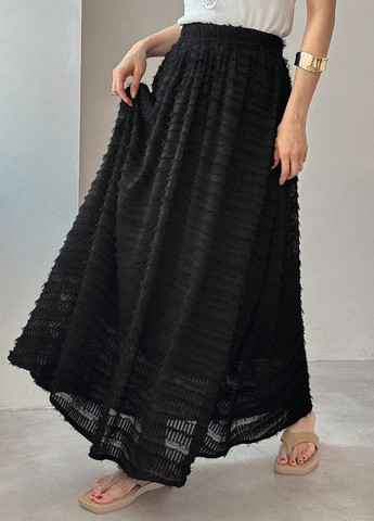 Черная кэжуал однотонная юбка SHEIN клешированная