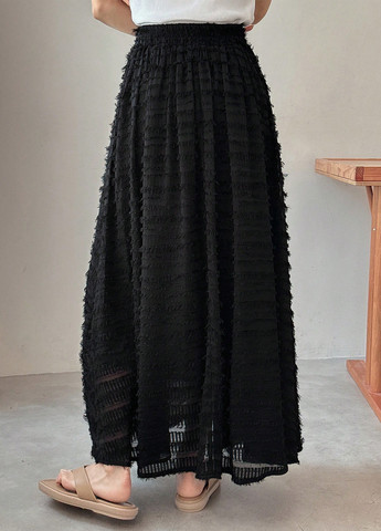 Черная кэжуал однотонная юбка SHEIN клешированная