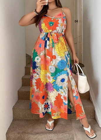 Комбінована кежуал сукня сукня-комбінація SHEIN з квітковим принтом