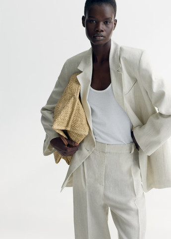 Светло-бежевый женский жакет H&M однотонный - демисезонный