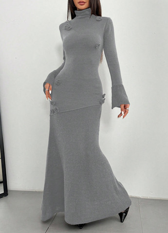 Сіра кежуал сукня сукня светр SHEIN меланжева