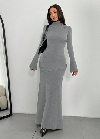 Сіра кежуал сукня сукня светр SHEIN меланжева