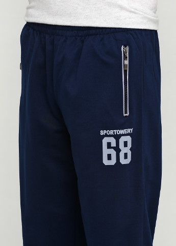Темно-синие спортивные демисезонные прямые брюки Linte Bob