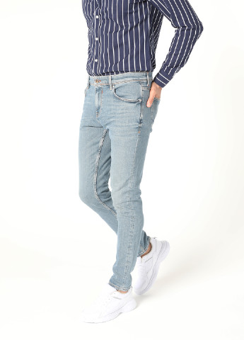 Голубые демисезонные зауженные джинсы Colin's