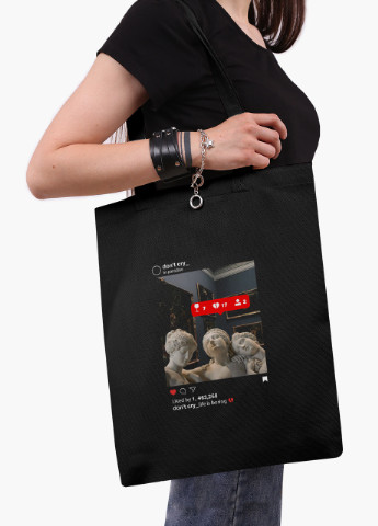 Еко сумка шоппер черная Ренессанс Скульптуры в Instagram (Renaissance) (9227-1589-BK) MobiPrint (236391067)