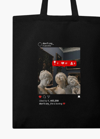Еко сумка шоппер черная Ренессанс Скульптуры в Instagram (Renaissance) (9227-1589-BK) MobiPrint (236391067)