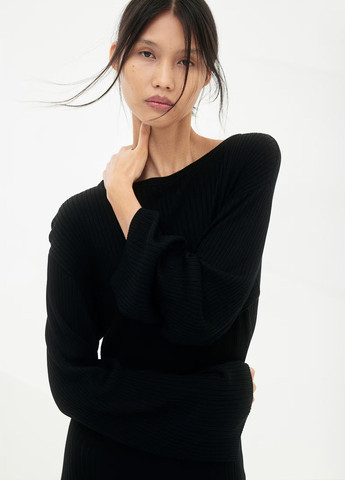 Чорна кежуал сукня H&M однотонна