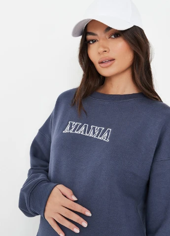 Темно-синий свитшот Missguided надпись без декора (261407723)