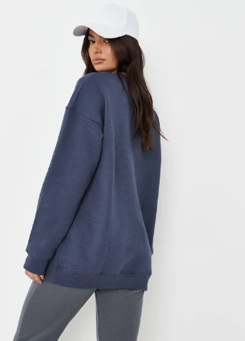 Темно-синий свитшот Missguided надпись без декора (261407723)