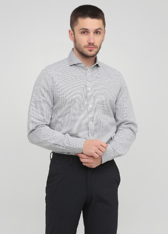 Черно-белая кэжуал рубашка с геометрическим узором Rossi