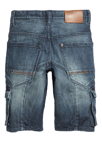 Бриджі H&M середня талія темно-синій джинсовий