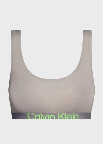Серо-бежевый топ бюстгальтер Calvin Klein без косточек хлопок