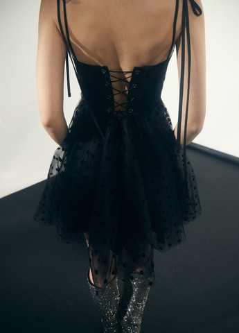Черное вечернее платье пачка Gepur однотонное