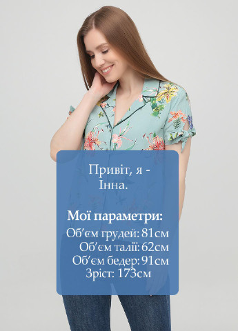 Мятная летняя блуза Mango