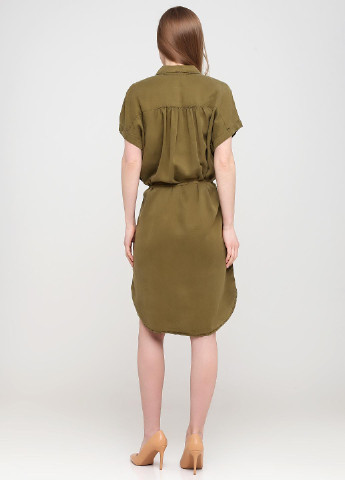 Оливкова (хакі) кежуал сукня сорочка H&M однотонна
