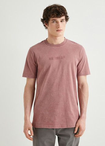 Рожево-коричнева футболка KOTON
