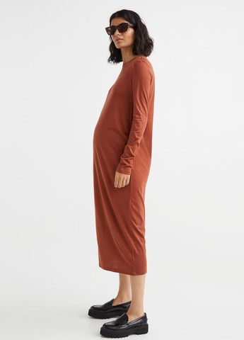 Коричневое кэжуал платье для беременных H&M однотонное