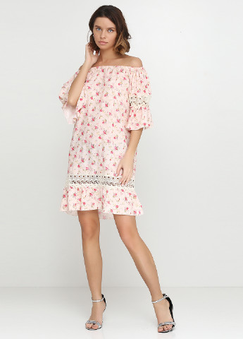 Персиковое кэжуал платье Sonetti с цветочным принтом