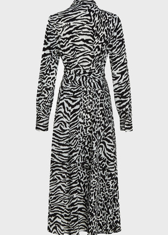 Черно-белое кэжуал платье рубашка Karl Lagerfeld с животным (анималистичным) принтом