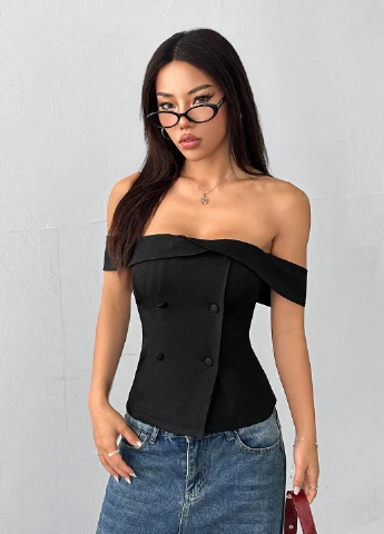Чёрная блуза SHEIN