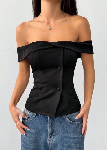 Чёрная блуза SHEIN