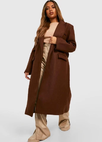 Коричневое демисезонное Пальто Boohoo