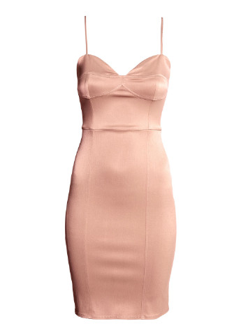 Рожева коктейльна сукня, сукня футляр H&M однотонна