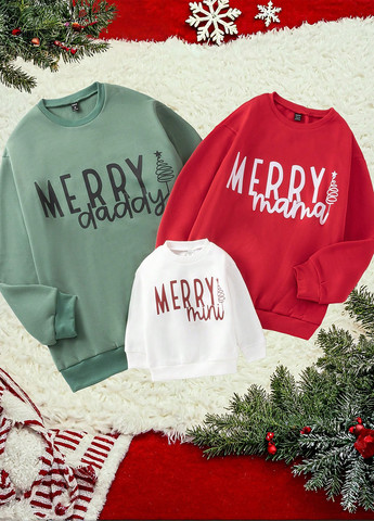 SHEIN світшот новорічний білий кежуал поліестер