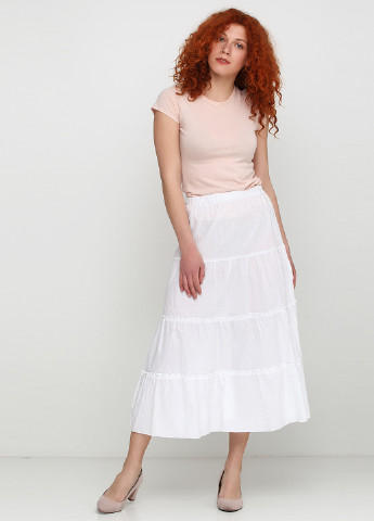 Белая кэжуал однотонная юбка Алеся