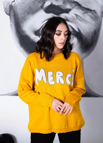 Жовтий світшот Simple Wear напис (209661749)