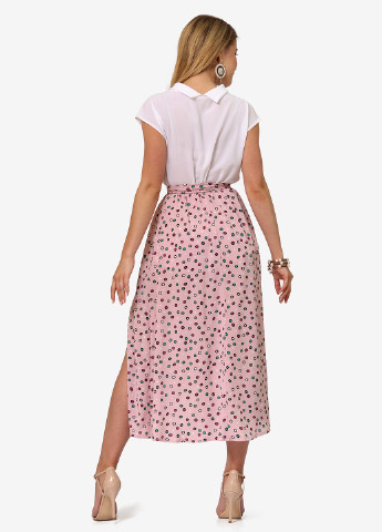 Розовая кэжуал в горошек юбка Lila Kass клешированная