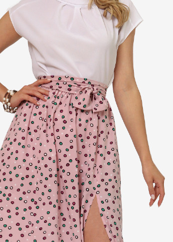 Розовая кэжуал в горошек юбка Lila Kass клешированная