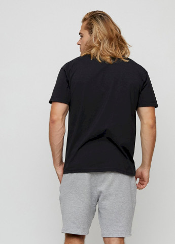 Чорна футболка чоловіча basic /air print/ YAPPI