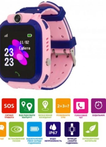 Детские смарт часы GO005 Splashproof 4G WIFI Thermometer Purple умные No Brand (253007281)