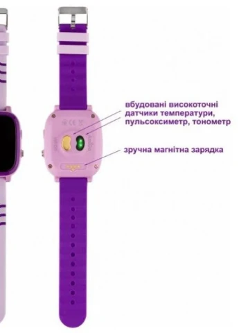 Детские смарт часы GO005 Splashproof 4G WIFI Thermometer Purple умные No Brand (253007281)