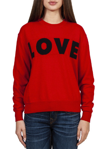 Красный зимний свитер Moschino Love