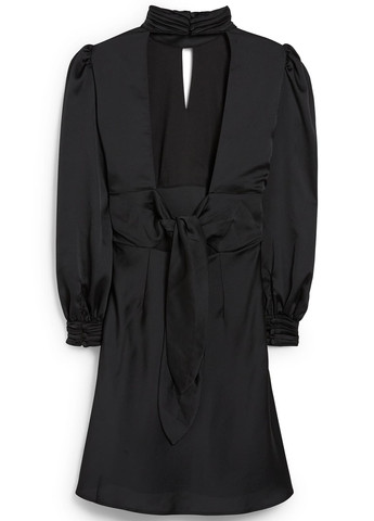 Черное кэжуал платье с открытой спиной C&A однотонное