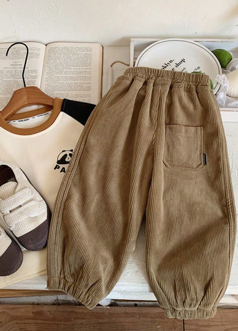 Темно-бежевые кэжуал зимние брюки джоггеры SHEIN