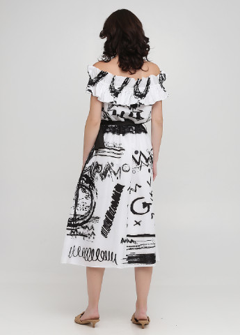 Черно-белое кэжуал платье Samsara с рисунком