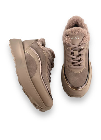 Кроссовки ALLSY темно-бежевые зима (305252229)