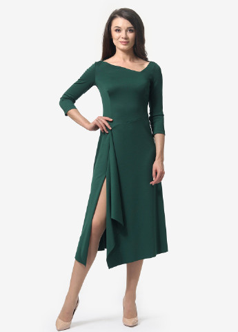 Зеленое кэжуал платье клеш Lada Lucci однотонное