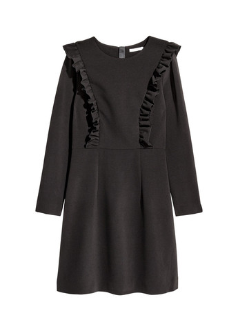 Черное кэжуал платье клеш, футляр H&M однотонное