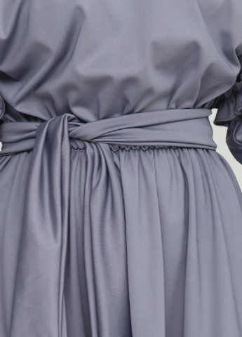 Сіра кежуал сукня з відкритими плечима, кльош Imperial однотонна