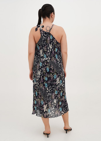Чорна кежуал сукня плісована Vicolo з квітковим принтом