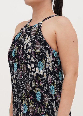 Чорна кежуал сукня плісована Vicolo з квітковим принтом