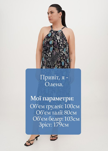 Чорна кежуал сукня плісована Vicolo з квітковим принтом